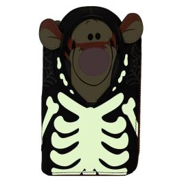 Loungefly Cartera Tigger Skeleton Winnie Pooh Disney Piel Vegana 15x10cm Cremallera 5 Ranuras Tarjetas Detalles Bordados Fosforescentes