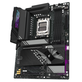 GIGABYTE Placa base X870E A ELITE WIFI7 - Compatible con CPUs AMD Ryzen 9000, VRM digital de 16+2+2 fases, hasta 8000MHz DDR5 (OC), 4xPCIe 5.0 + 4xM.2, Wi-Fi 7, LAN 2.5GbE, USB 3.2 Gen 2x2