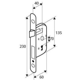 Yale Y75R-A40/B/SC Cerradura de empotrar con llave, Eje 40mm, Caja fuerte 135mm, Certificación NF Nivel 2, Blanco