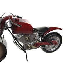 DKD Home Decor Reloj de Sobremesa Vintage de Hierro con Diseño Moto Gris y Rojo 13.5x44x23 cm (Pack 2 Unidades)