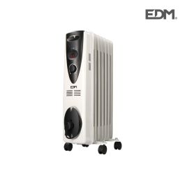 Edm Radiador de Aceite 1500 W con 7 Elementos, Termostato, Protección Sobrecalentamiento, 220-240V, Silencioso