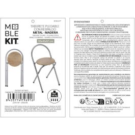 Inde Taburete con Respaldo Madera-Metal 36x41x67 cm 13,21 kg (6 Unidades)