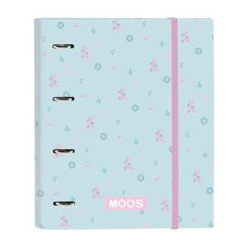 Safta Carpeta 4 Anillas 35mm Moos "Garden" Acolchada Rolling Printing Azul Turquesa 27x32x3.5cm