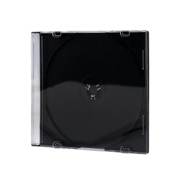 Q-connect Caja CD Slim con Interior Negro Pack 25 Unidades para Almacenamiento CD/DVD