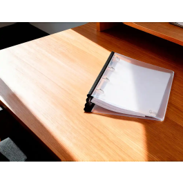 Liderpapel Carpeta 4 Anillas Redondas 25 mm Polipropileno DIN A4 Ultra Compacta Lomo Extensible 4 cm Translucida