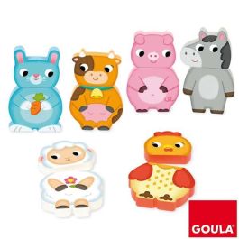Puzzle magnético granja de madera goula 12 piezas, intercambiables Puzzle magnético granja de madera goula 12 piezas, intercambiables