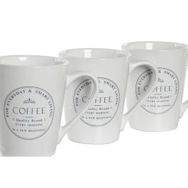 Mug Basicos DKD Home Decor Blanco 14 x 31 x 14 cm Set de 4