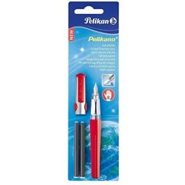 Pelikan P480A Rot +2GTP/B Pluma Estilográfica Rojo, Sistema Carga por Cartucho, Plumín Acero Iridio, Para Diestros