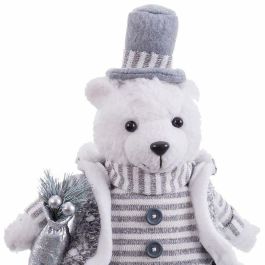 Adorno Navideño Blanco Gris Arena Tejido Oso polar 10 x 13 x 28 cm Adorno Navideño Blanco Gris Arena Tejido Oso polar 10 x 13 x 28 cm