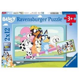 Ravensburger Puzzle Infantil Doble Bluey - 2 Puzzles de 12 Piezas cada uno | Edad 3+ Años