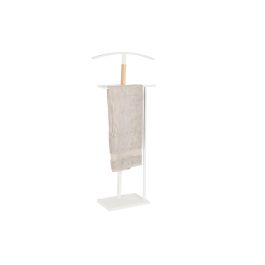 DKD Home Decor Galán Moderno de Ropa y Accesorios para Dormitorio, Acero y Madera, Blanco Natural, 48 cm Ancho x 20 cm Fondo x 106.5 cm Alto