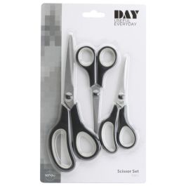 Day Juego de 3 Tijeras de Acero Inoxidable y Plástico, para Diestros y Zurdos, Aptas para Lavavajillas, 14-20 cm