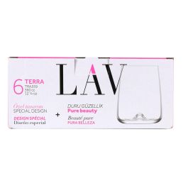 Lav Set de 6 Vasos "Terra" de 360 cc - Cristalería para Hogar (8 Cajas)