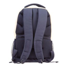 Milán Mochila Escolar 430 Since 1918 Beige y Azul Marino 25L con Compartimento Portátil, Tejido Ripstop