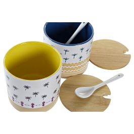 DKD Home Decor Azucarero Colonial de Gres y Bambú Multicolor Azul 9.5x9.5x9.5 cm (6 Unidades) Apto Microondas Lavavajillas DKD Home Decor Azucarero Colonial de Gres y Bambú Multicolor Azul 9.5x9.5x9.5 cm (6 Unidades) Apto Microondas Lavavajillas