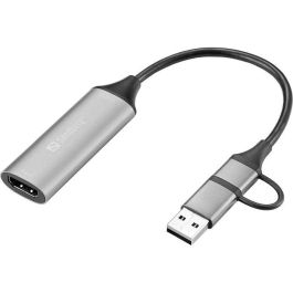 Sandberg Adaptador HDMI a USB-C/A Capture Link, Soporta hasta 4K para Streaming y Videoconferencia