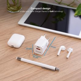 TOOQ CARGADOR DE PARED GaN USB-C/PD + USB-A/QC 30W