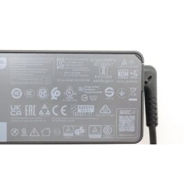 Lenovo 65W power adapter for notebooks, supports 20/15/9/5V output, 3-pin configuration, designed for worldwide use.