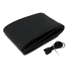 Funda Volante Negra Cosida CS6 INT30181 Cuero Sintético Ajuste Universal