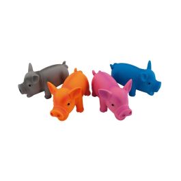 Nayeco Juguete para Mascotas Piggy de Látex con Sonido, 4 x 11 x 6 cm, Colores Surtidos