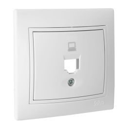 Solera Tapa + chasis para toma de datos RJ45, modelo Europa serie ERP88/1U, 83x81mm, blanco