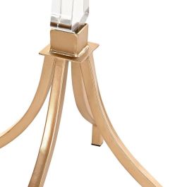 DKD Home Decor Mesita Auxiliar Glam Desmontable, de Metal y Acrílico, Colores Dorado y Transparente, Medidas 42x62x42 cm DKD Home Decor Mesita Auxiliar Glam Desmontable, de Metal y Acrílico, Colores Dorado y Transparente, Medidas 42x62x42 cm