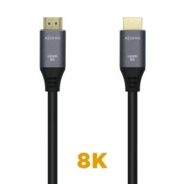 Aisens Cable HDMI V2.1 Premium Alta Velocidad 8K@60Hz 48Gbps, Soporta 4K@120Hz, HEC, Conectores Dorados, Mallado, Aluminio, 3.0 Metros Gris-Negro Precio: 7.49999987. SKU: B12CJJL4CF