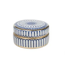 Caja Decorativa Romimex Azul Blanco Porcelana 15 x 7 x 15 cm Precio: 46.58999972. SKU: B1FHB2DTK2