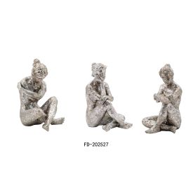 DKD Home Decor Figura Decorativa Moderna de Resina Plateada, Diseño Chica, 15x26x17 cm - Pack de 3 Surtidos Precio: 66.59000018. SKU: S3039516