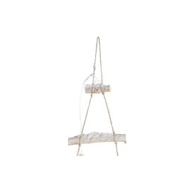 DKD Home Decor Decoración Colgante Navidad Alpina de Árbol con Luz LED, Flores Secas y Alimentación a Pilas AA - Marrón 93 cm