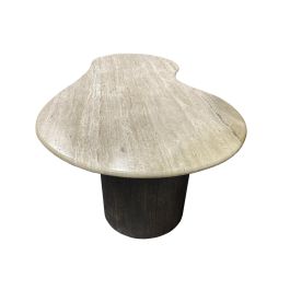 DKD Home Decor Mesa Comedor Beige Marron Mango Marmol 120 x 120 x 78 cm