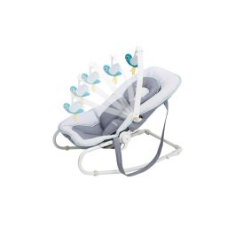Babymoov Transat Graphik Azul para Bebé - Hamaca Acolchada y Cómoda, Reclinable, Plegable Compacta, Reposacabezas Ajustable, Desde Nacimiento