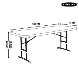 Mesa Plegable Lifetime Blanco Acero Plástico 183 x 91 x 76 cm