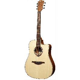 LAG Guitarra Acústica Electroacústica Dreadnought Cutaway Tramontane 70 A/C con Tapa de Abeto Engelmann Macizo Natural