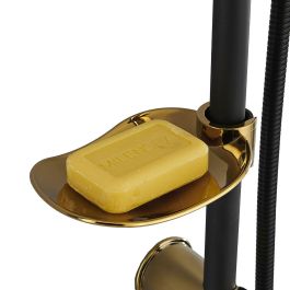 Columna de Ducha Fontastock Negro Dorado Acero Inoxidable ABS Cromado