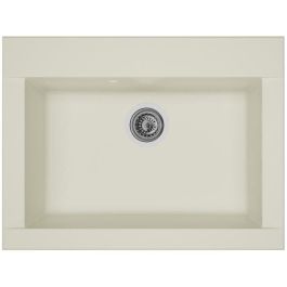 STRADOUR Fregadero de cocina empotrado 1 recipiente sin escurridor Hexo - Resina - 66 x 50 cm - Blanco