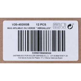 Duralex Mug Apilable Verde Versailles 26 cl 10x7x9 cm (12 Unidades)