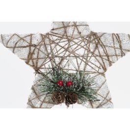 DKD Home Decor Decoración Navidad Alpina Estrella Ratán y Metal Marrón Blanco 5x30x25 cm (6 Unidades) DKD Home Decor Decoración Navidad Alpina Estrella Ratán y Metal Marrón Blanco 5x30x25 cm (6 Unidades)