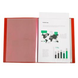 Carpeta Liderpapel 80 Fundas Canguro Pp Din A4 Rojo Translucido Portada Y Lomo Personalizable