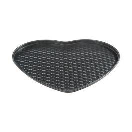 5Five Set 3 Moldes Desmontables Redondo Corazón Cuadrado Repostería Aluminio Negro