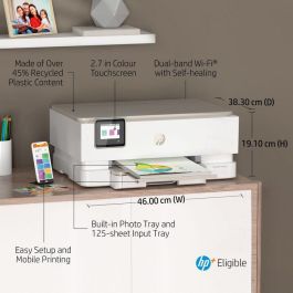 HP 242P6B V2 Impresora Multifunción Envy Inspire 7220e WiFi Doble Banda, Dúplex Automático, Imprime Escanea Copia, Color Blanca