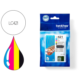 BROTHER Pack de 4 cartuchos de tinta negro, cian, magenta y amarillo LC421VAL para DCP-J1050DW / DCP Precio: 36.88999963. SKU: S8402060