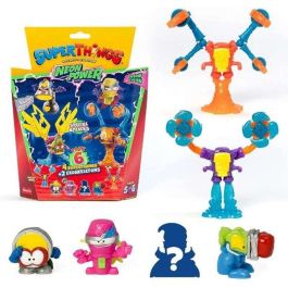 Superthings Pack 6 Figuras de Acción Neon Power - Incluye 4 Superthings y 2 Exoskeletons, Modelos Surtidos