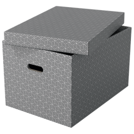 Esselte Caja de almacenaje grande color gris pack de 3 unidades 510x355x305 mm