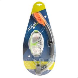 Intex Gafa de Buceo con Lentes de Silicona y Tubo Respirador para Snorkel Modelo Rider Niños +8 Años