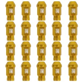 Omp OMPS09921209 Juego 20 Tuercas Aluminio M12x1.25 Llave 19mm Largo 40mm Amarillo 7075