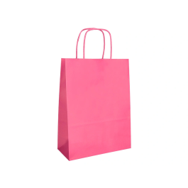 Q-connect Bolsa Papel Celulosa Rosa XS con Asa Retorcida 180x240x80 mm (Pack 25)