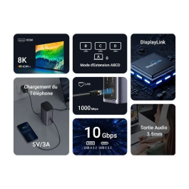 UGREEN Estación de Acoplamiento Multifuncional USB-C Pro Gris