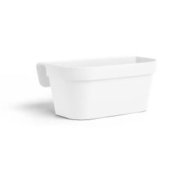 Jardinera+gancho - GARDEN ID Star - Blanco 50 x 21 cm - Fácil fijación - Reserva de agua - Reciclado y 100% reciclable Jardinera+gancho - GARDEN ID Star - Blanco 50 x 21 cm - Fácil fijación - Reserva de agua - Reciclado y 100% reciclable