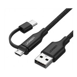 Ugreen Cable USB-A a Micro USB + USB Tipo-C 1m Negro Precio: 30.9899997. SKU: B1578H8YYW